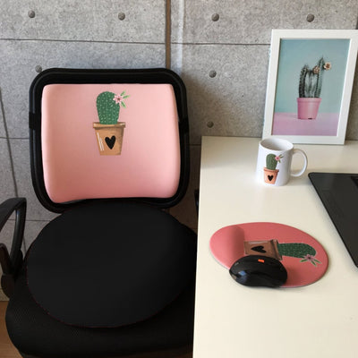 officekup  bel destek yastigi sirtlik oturma minderi ofis  hediye renkli tasarim mousepad kupa